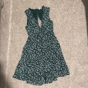 Justify Green Pleated Sleeveless Wrap Sundress